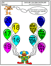 kutudaki resim sayısı ile karşısındaki sayıları eşleştirme çalışmaları